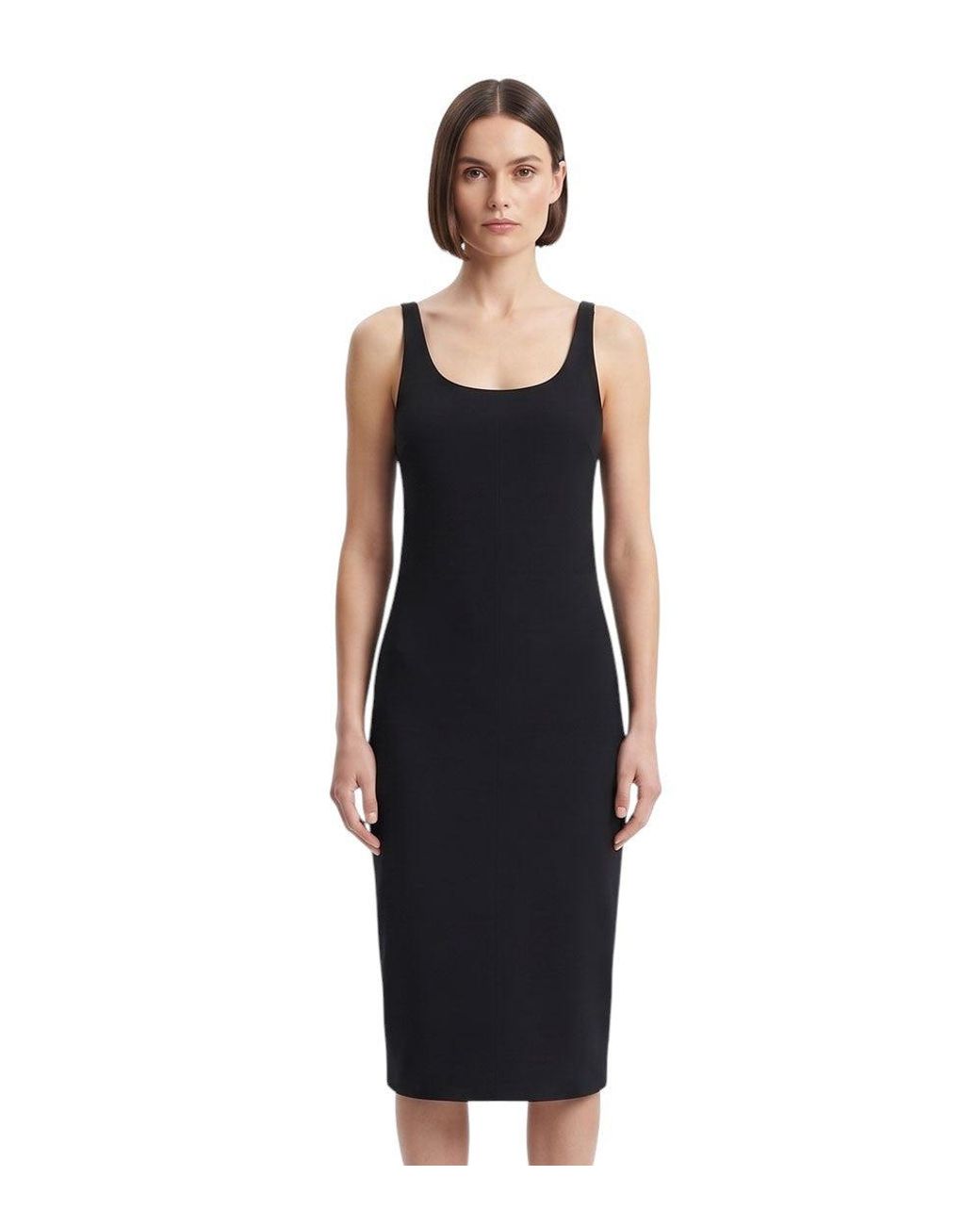 Jacquemus Black Scoop Neck Midi Dress