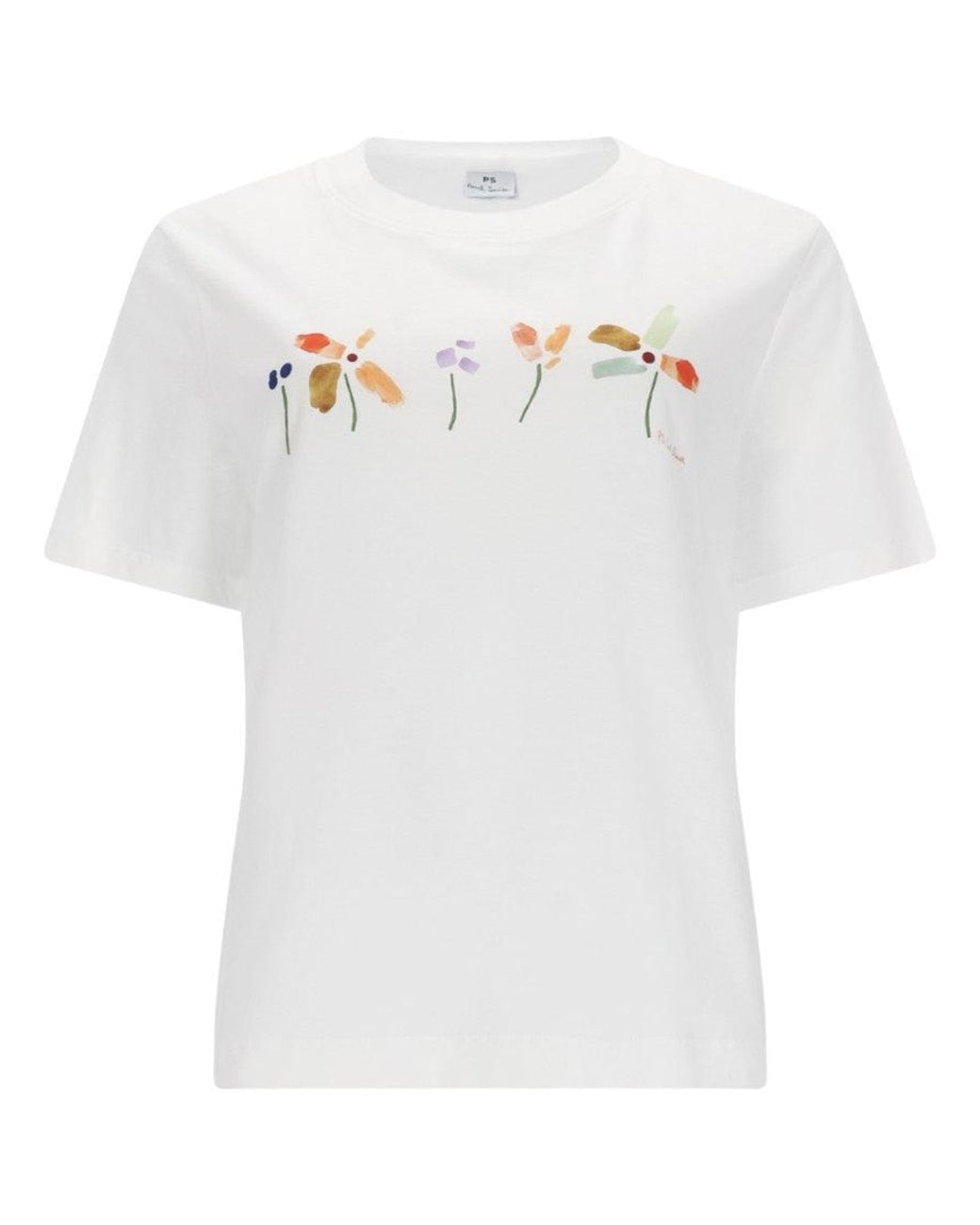 Paul Smith White Printed Crew Neck T-Shirt