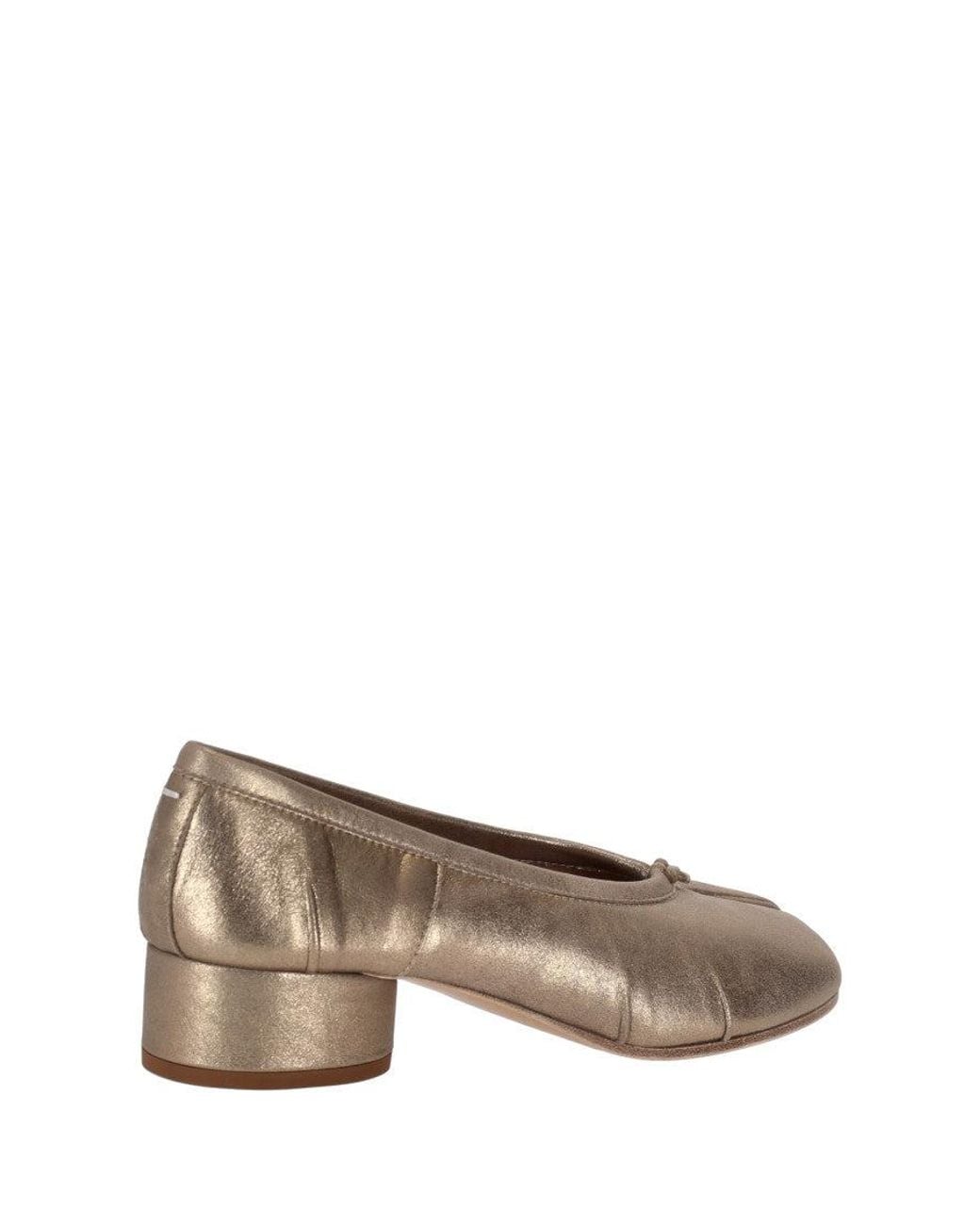 Maison Margiela Brown Golden Slip On Ballet Flats