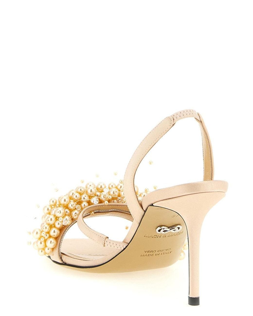 Mach & Mach Metallic Open Toe Heels