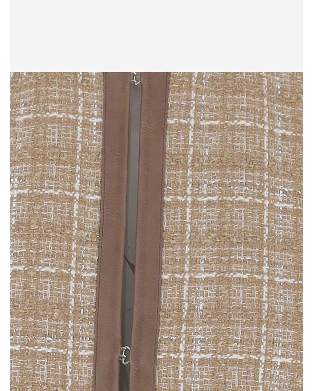 Pinko Natural Cotton Blend Jacket With Check Pattern