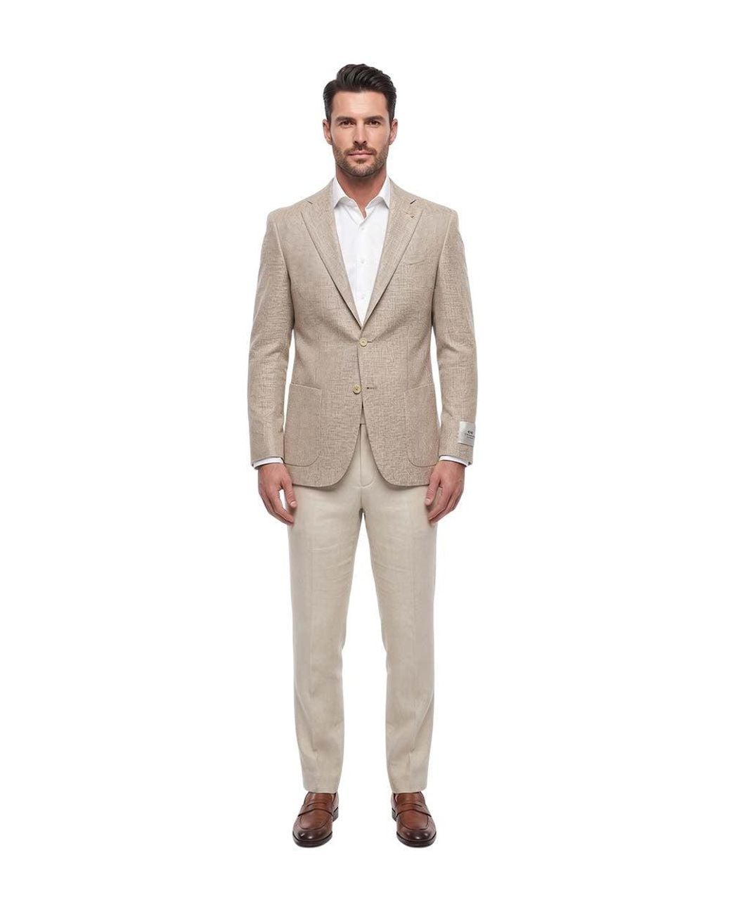 Corneliani Natural Notched Lapel Blazer for men