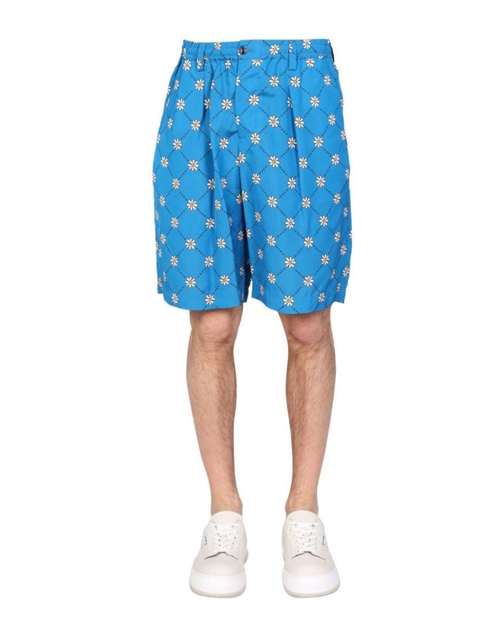 Marni Blue Floral Shorts for men