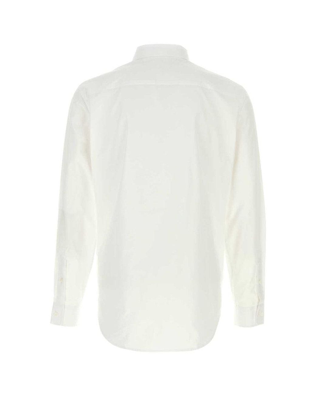 Burberry White Cotton Shirt for men