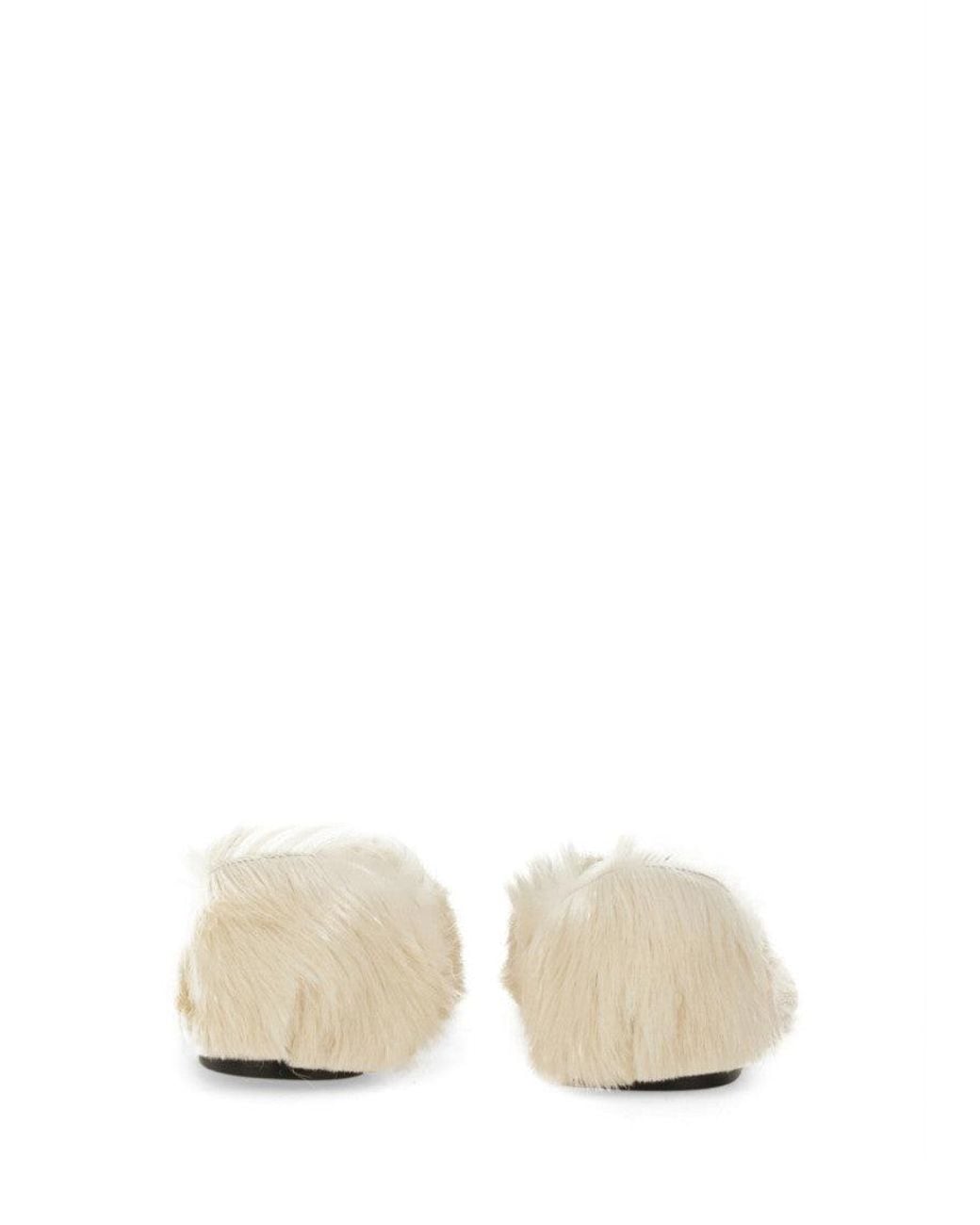 Jil Sander Natural Low Leather Slippers For