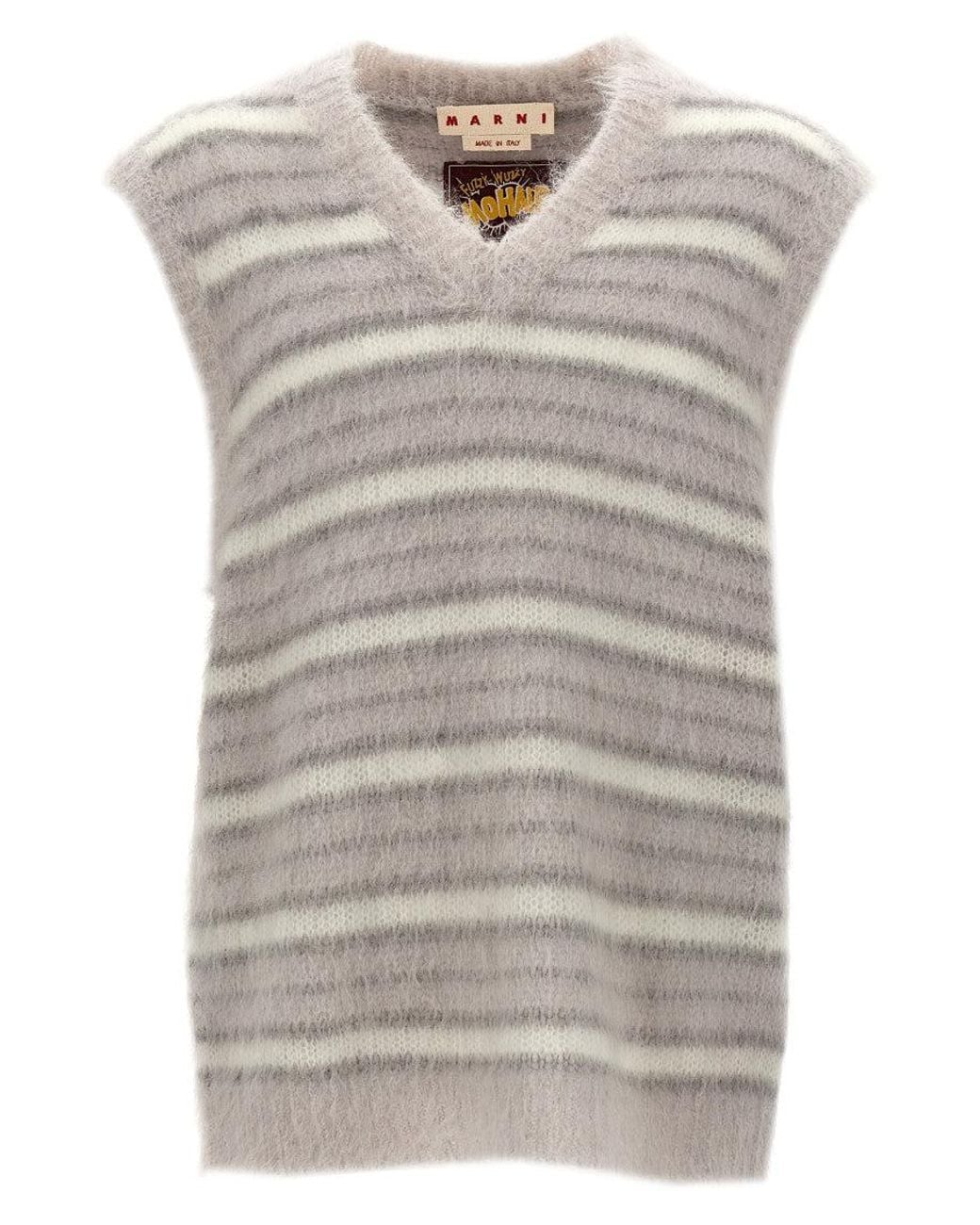 Marni Gray V Neck Sweater for men