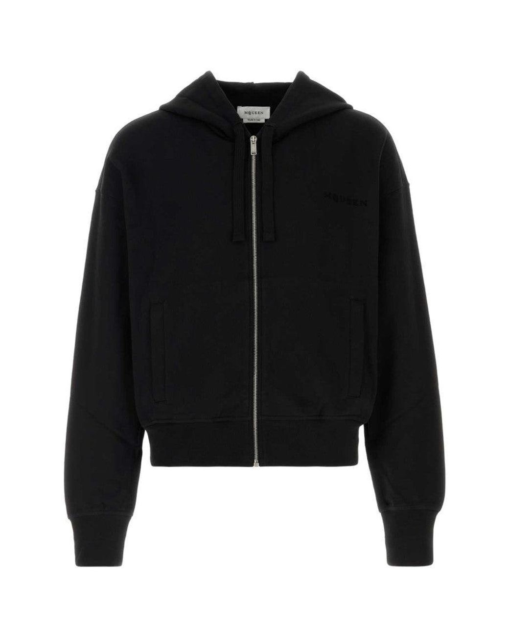 McQueen Black Logo Hoodie for men