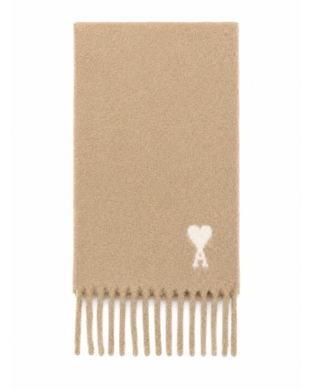 AMI Natural Logo Scarf for men