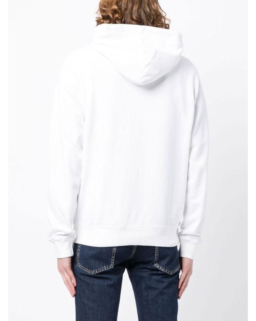 DSquared² White Logo-Print Hoodie for men