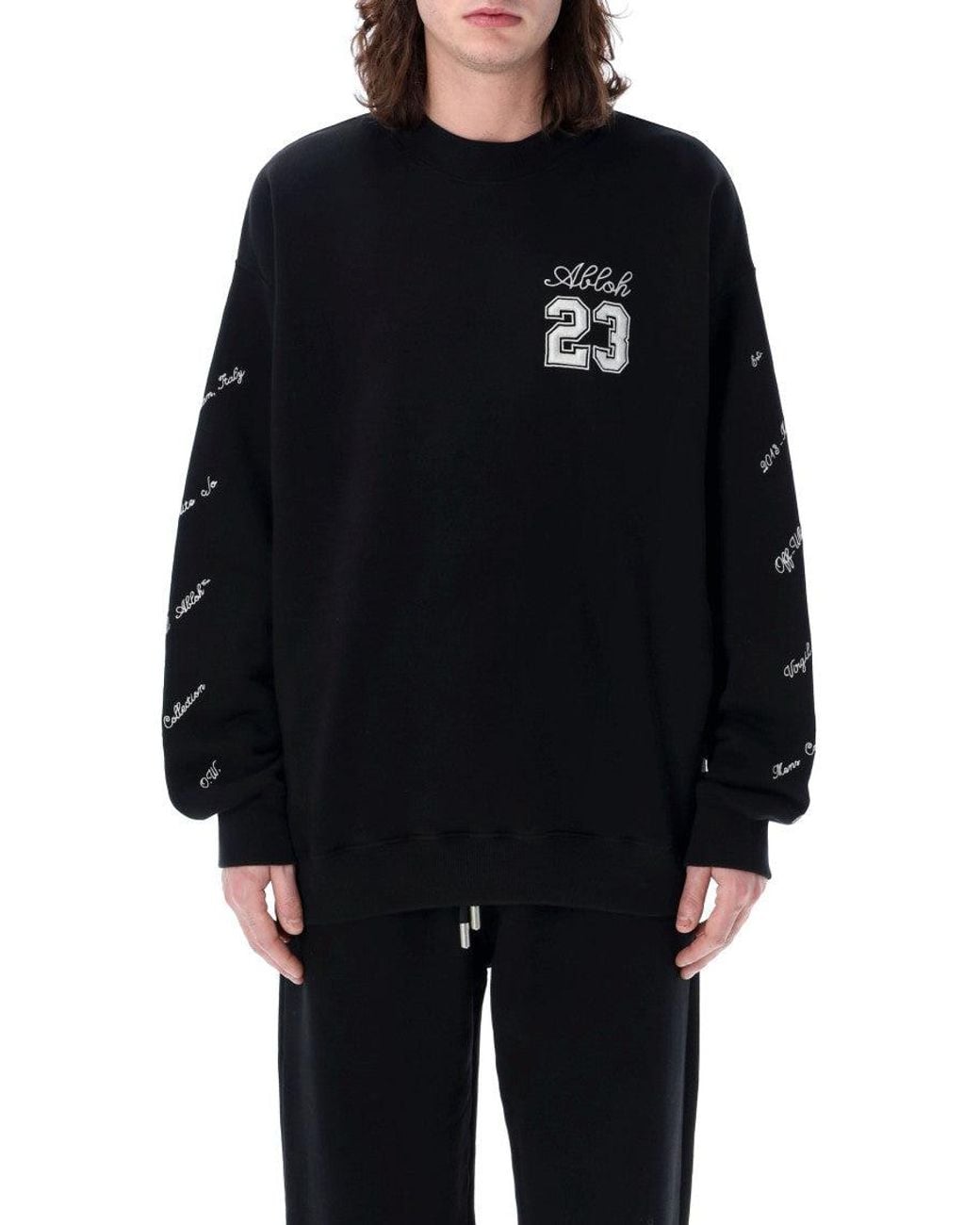 Off-White c/o Virgil Abloh Black Crew Neck Sweatshirt for men