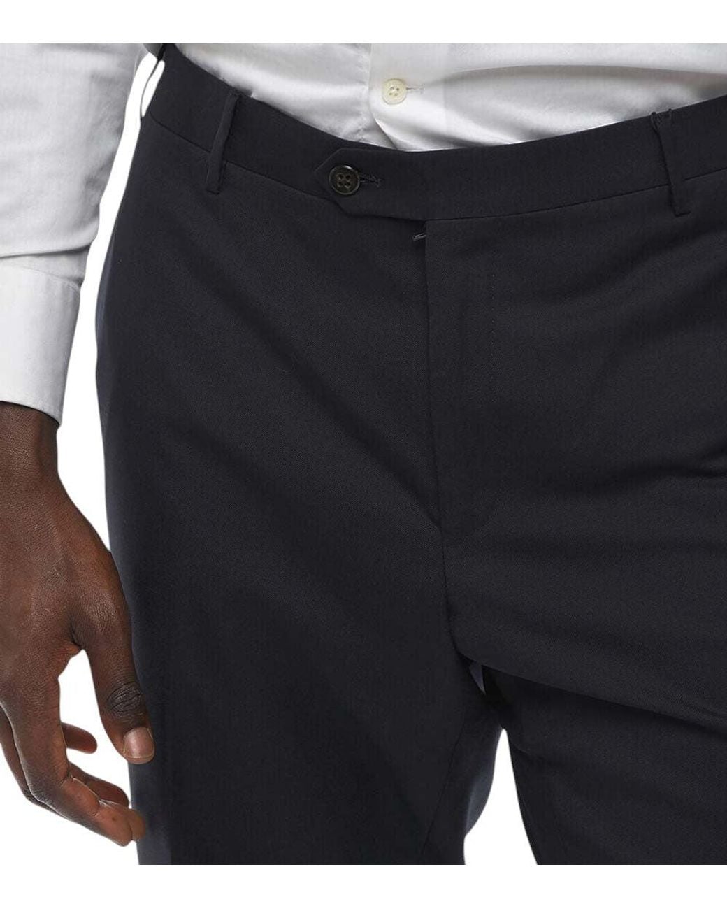 Corneliani Gray Flat Front Trousers for men