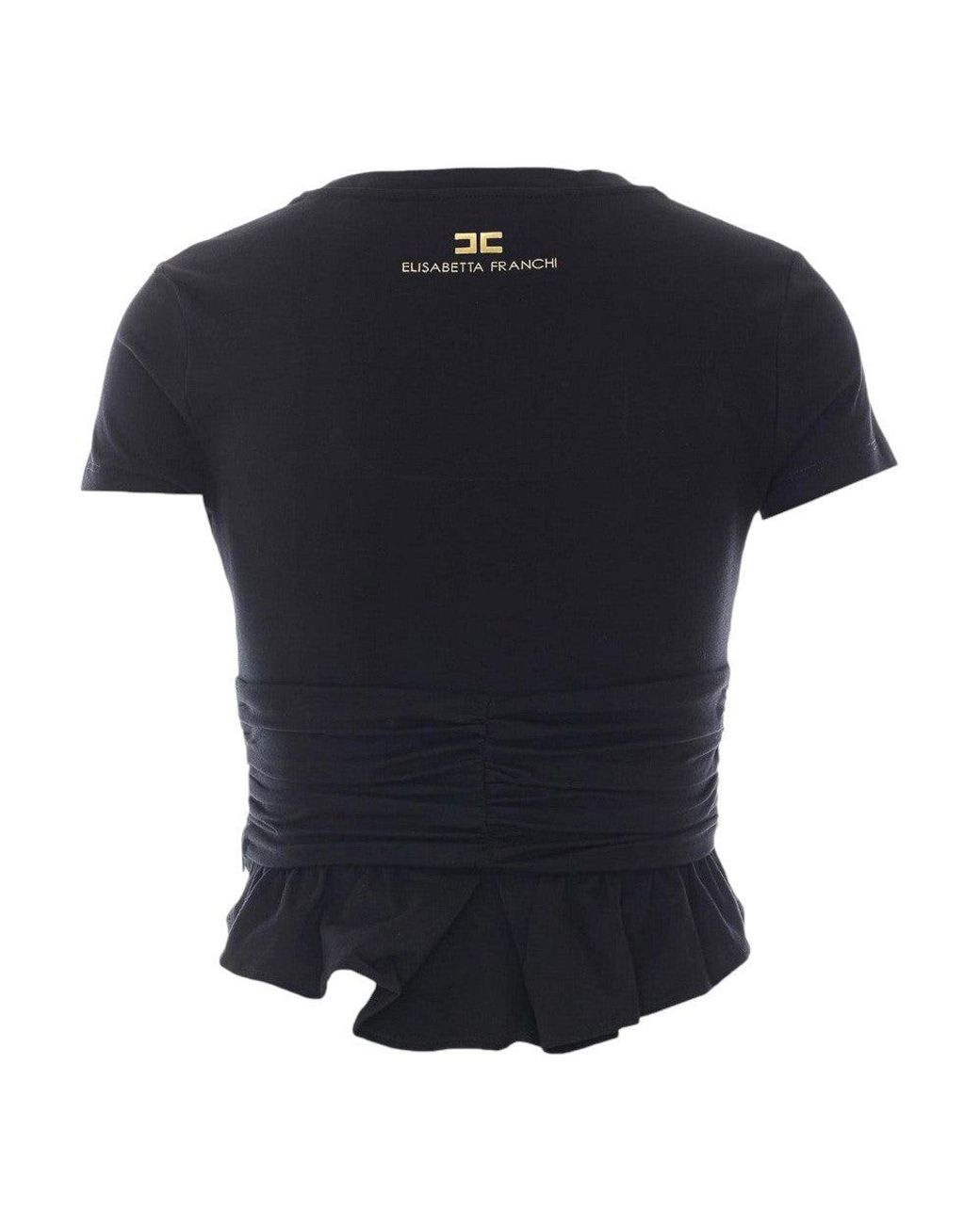 Elisabetta Franchi Black Crew Neck Top