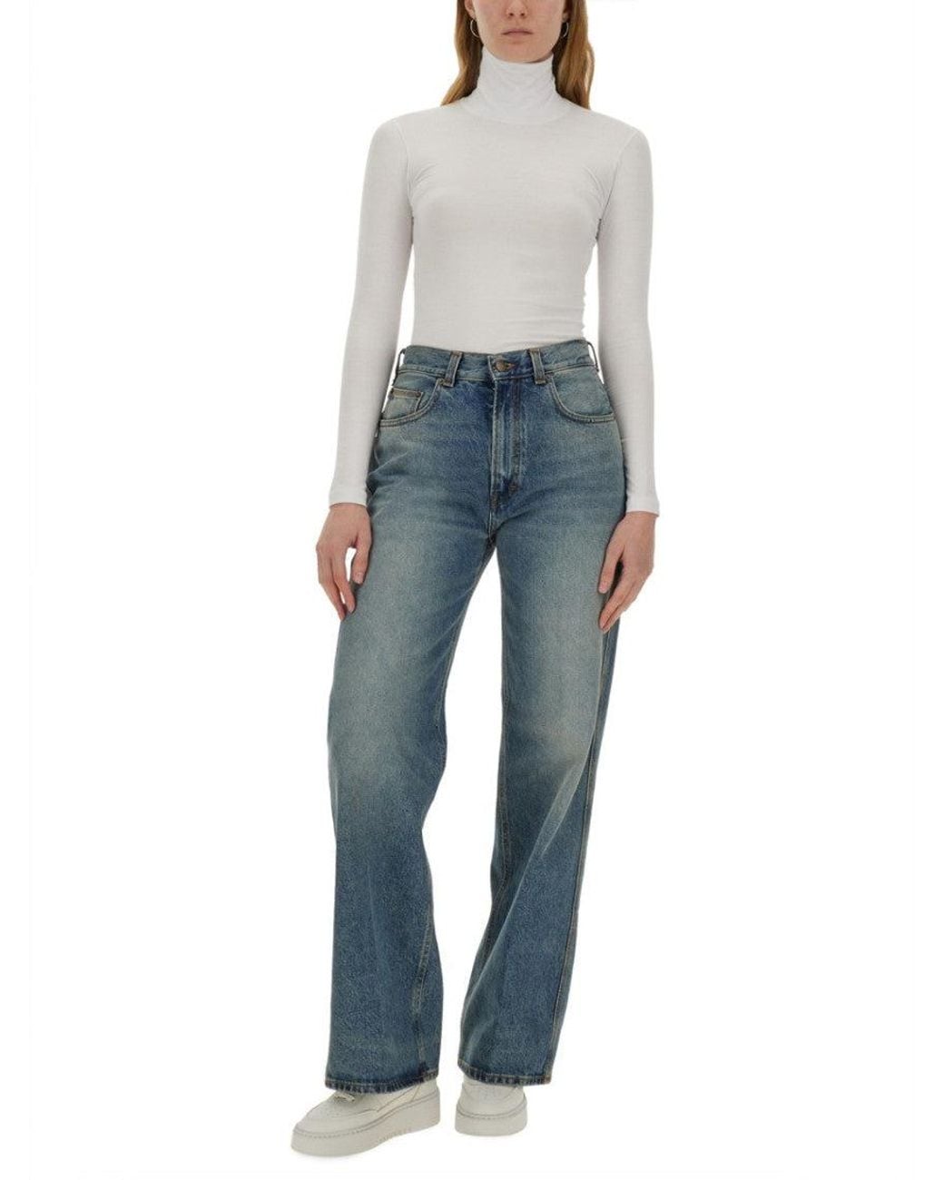Haikure Blue Denim Wide Fit High Rise Jeans