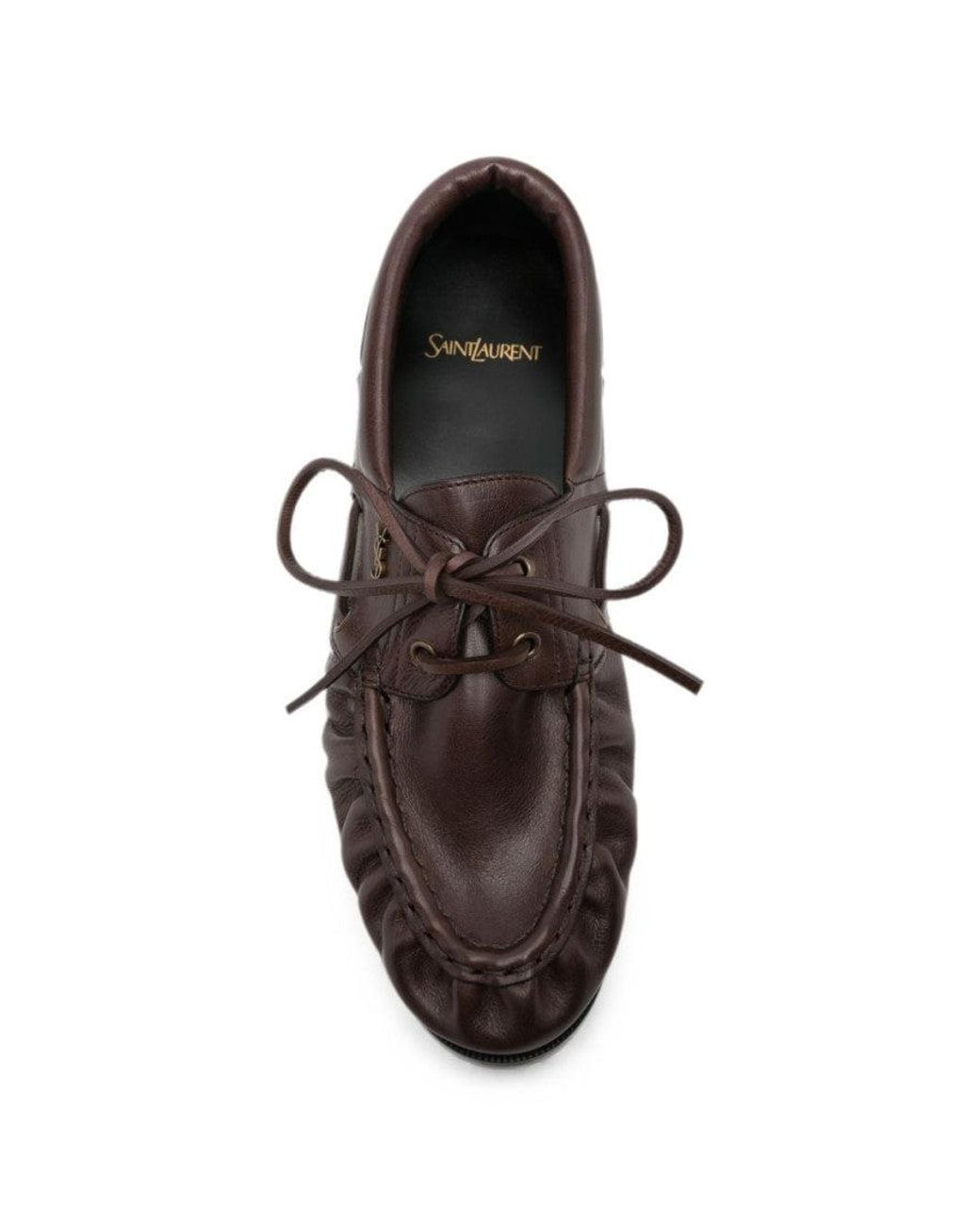 Saint Laurent Brown Leather Lace Up Shoes for men