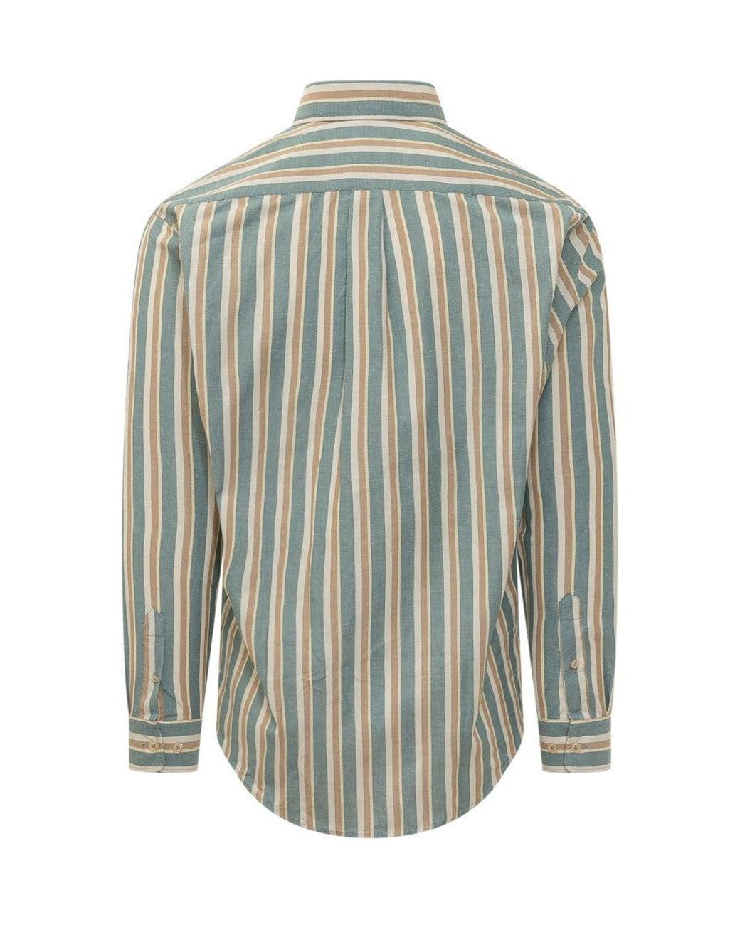 Drole de Monsieur Gray Regular Stripes Shirt for men