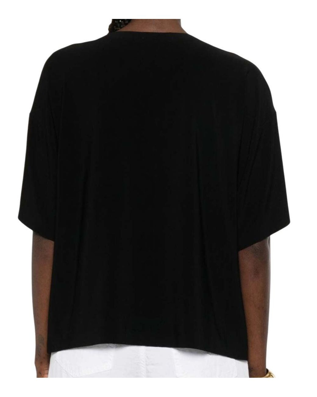 Norma Kamali Black Crew Neck T-Shirt