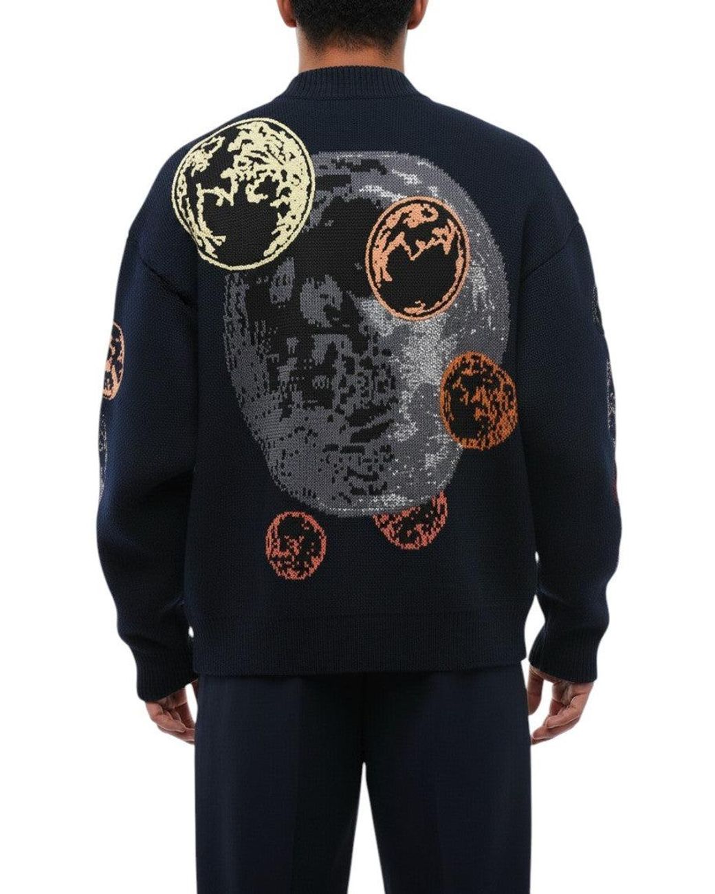 Off-White c/o Virgil Abloh Blue Knitted V Neck Cardigan for men