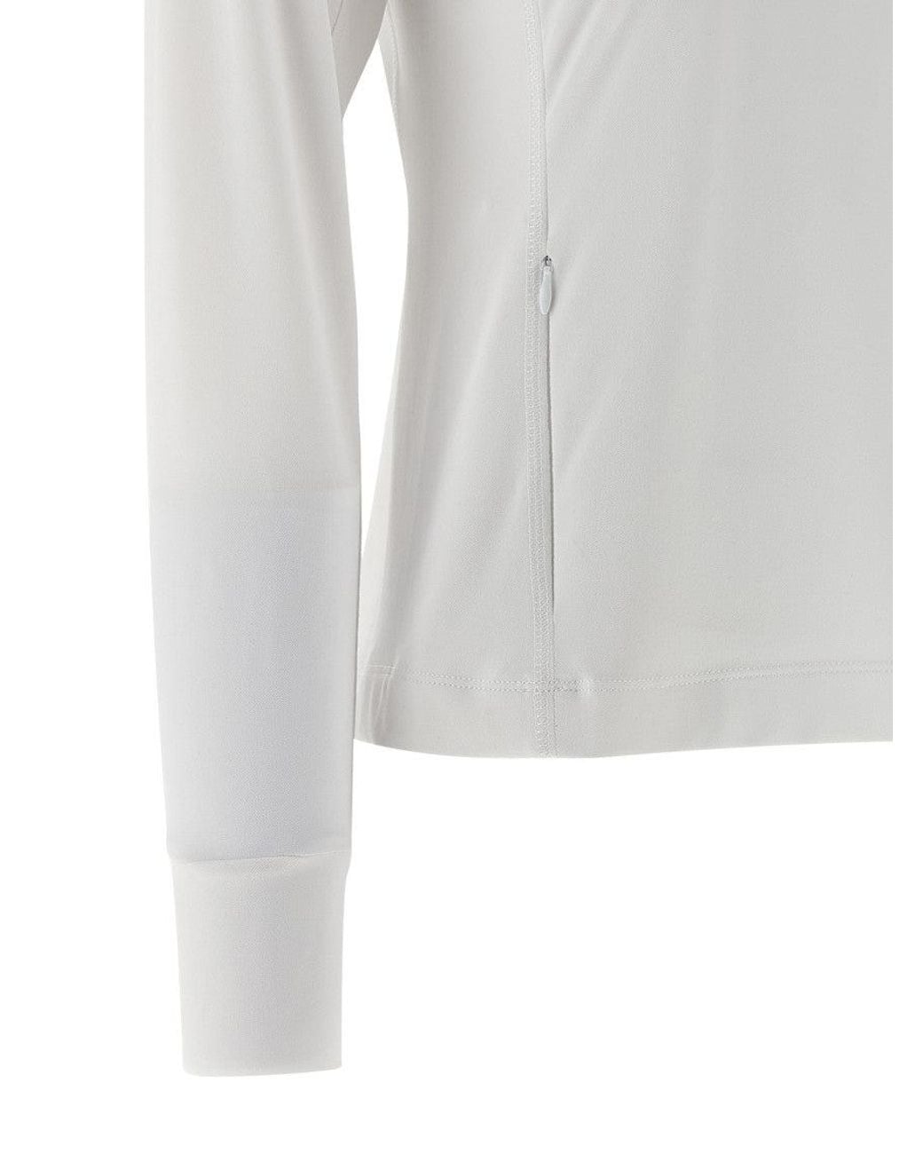 Brunello Cucinelli White Logo Mock Collar Sweater