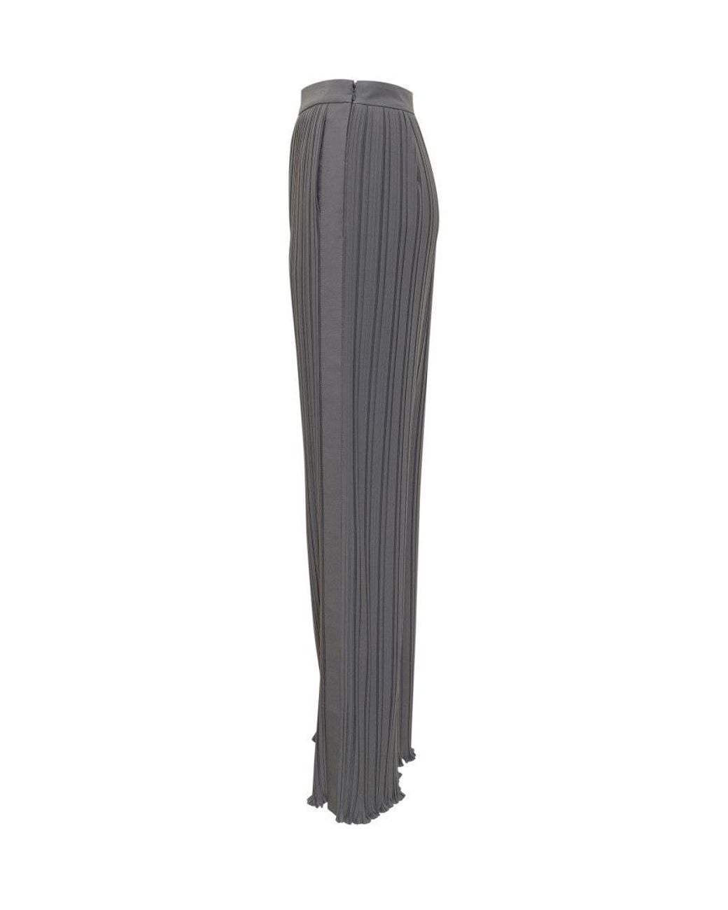 Lanvin Gray Plisse Trousers