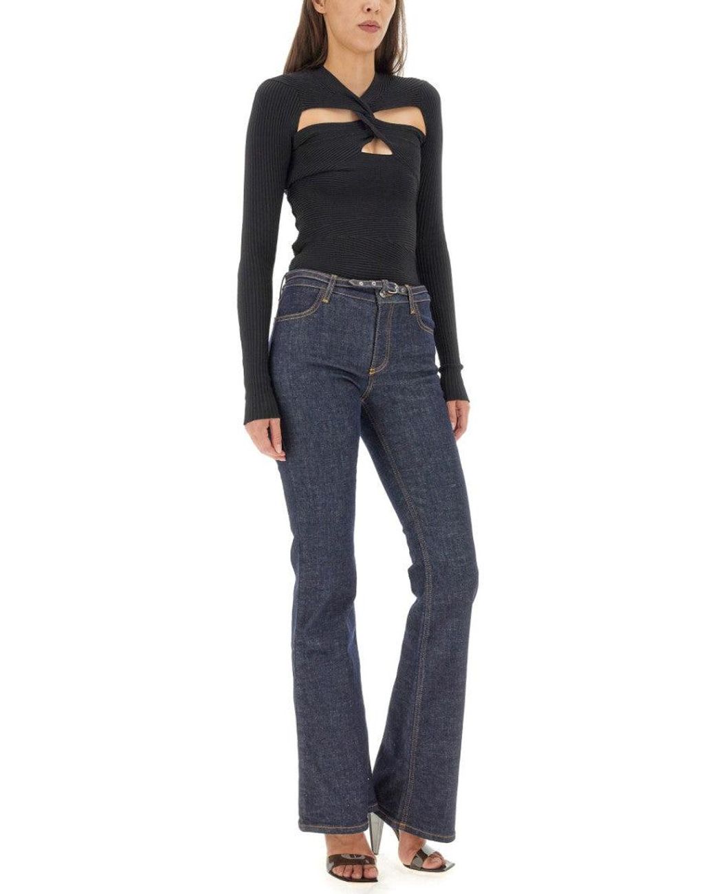 Blumarine Black Knitted V Neck Sweater