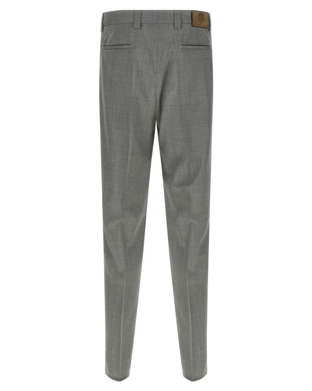 Brunello Cucinelli Gray Mélange Wool Pants for men