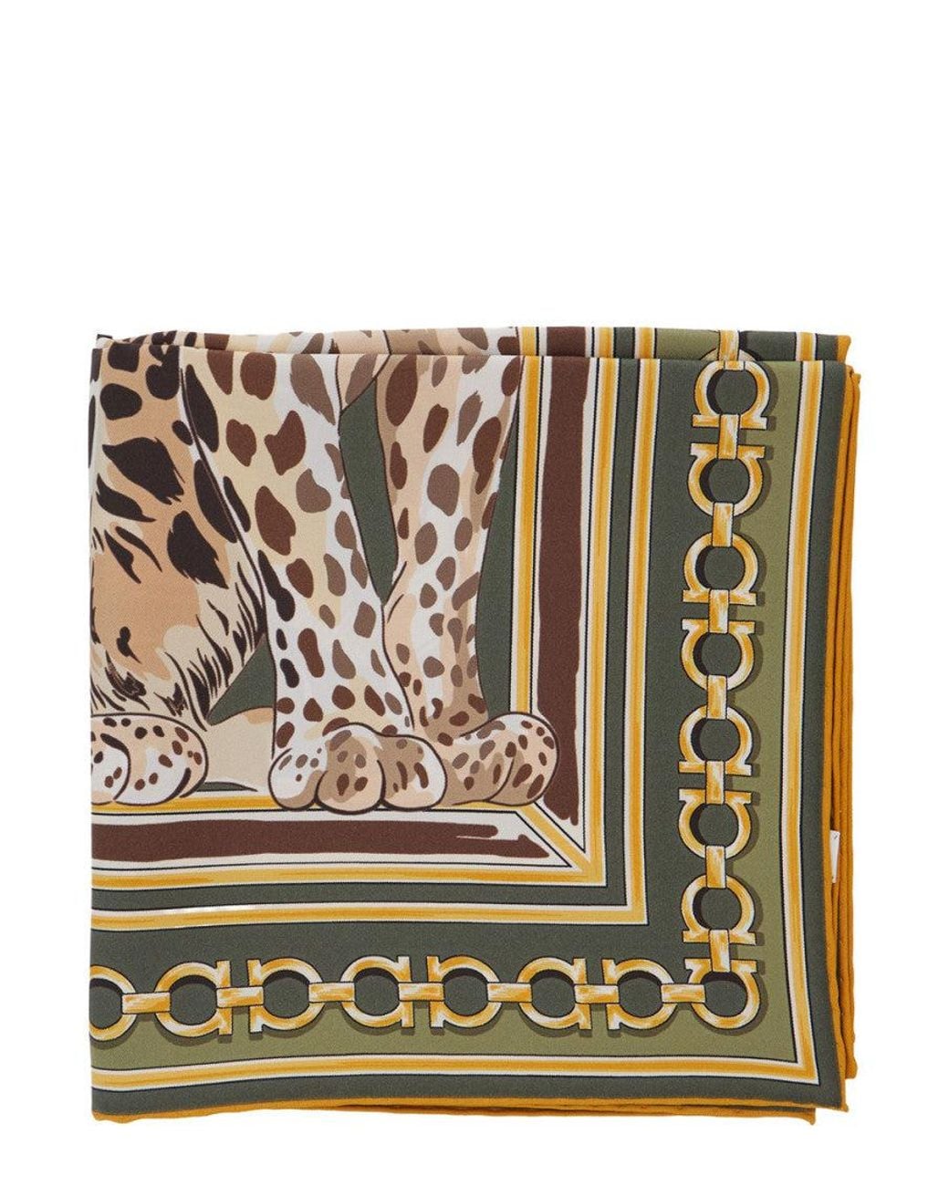 Ferragamo Metallic Animal Print Scarf