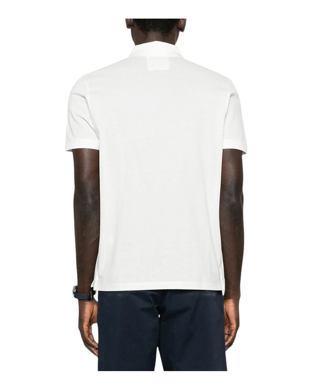 Emporio Armani White Solid Polo for men