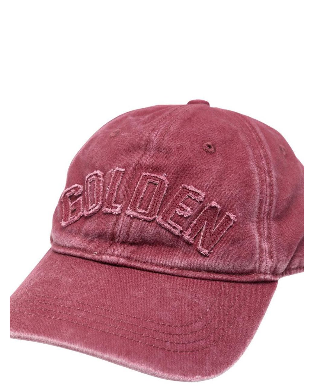 Golden Goose Deluxe Brand Pink Burgundy Logo Baseball Cap for men