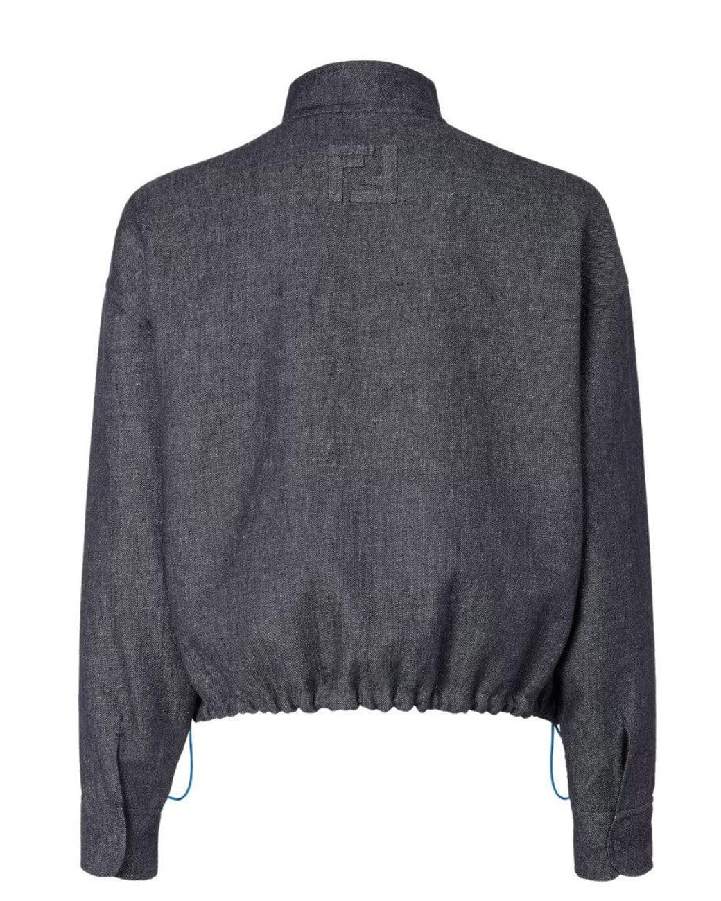 Fendi Gray Textured Reversible Jacket for men