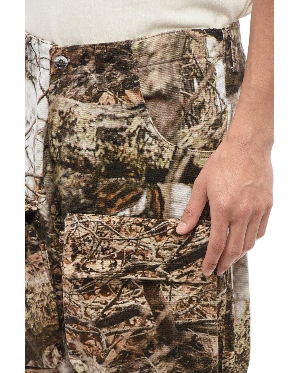 1989 STUDIO Natural Camo Print Trousers for men