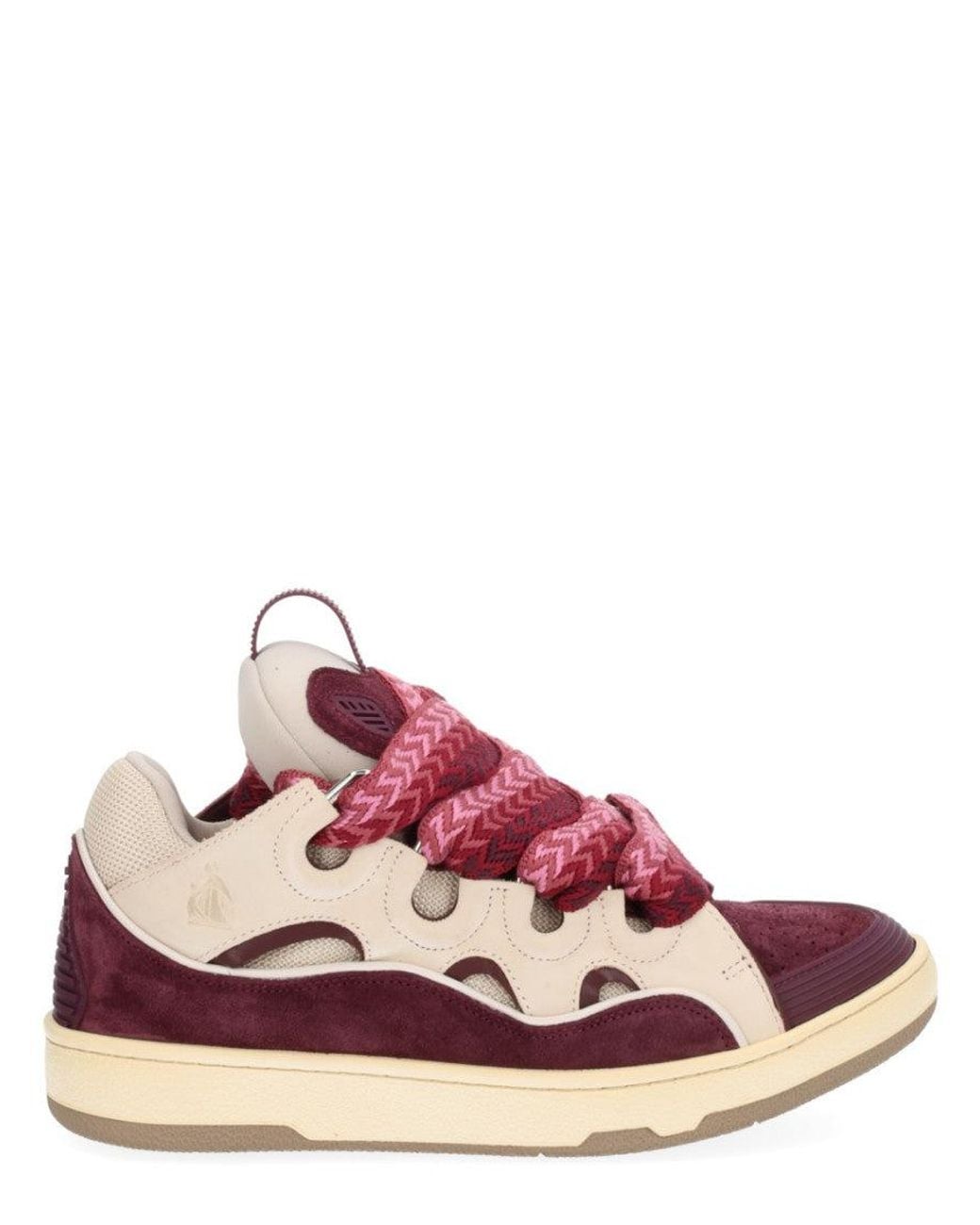 Lanvin Pink Woven Curb Sneakers for men