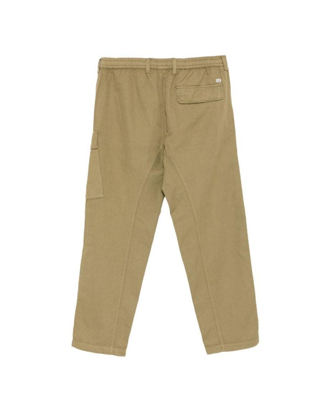 C P Company White Relaxed Cargos Trousers for men