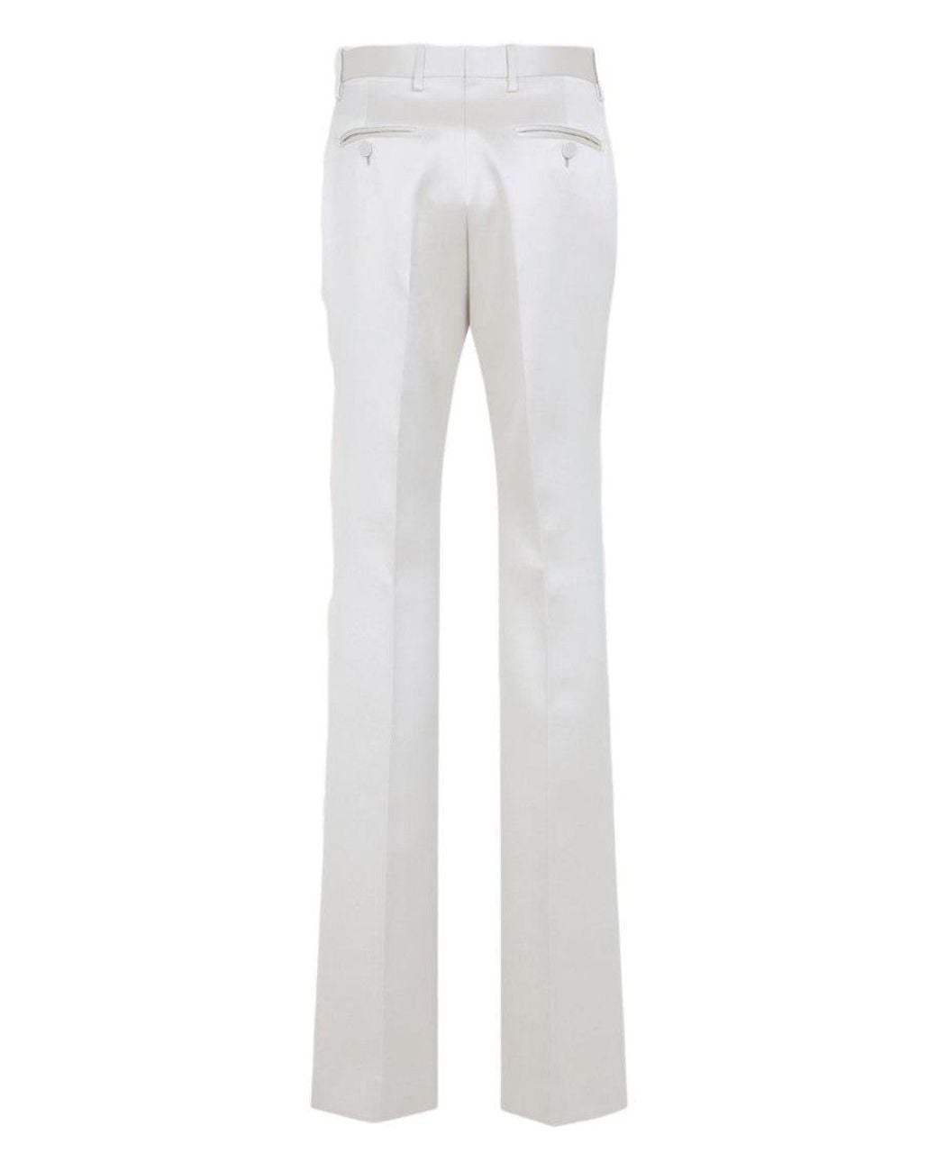 Tom Ford Gray Cotton And Silk Blend Trousers