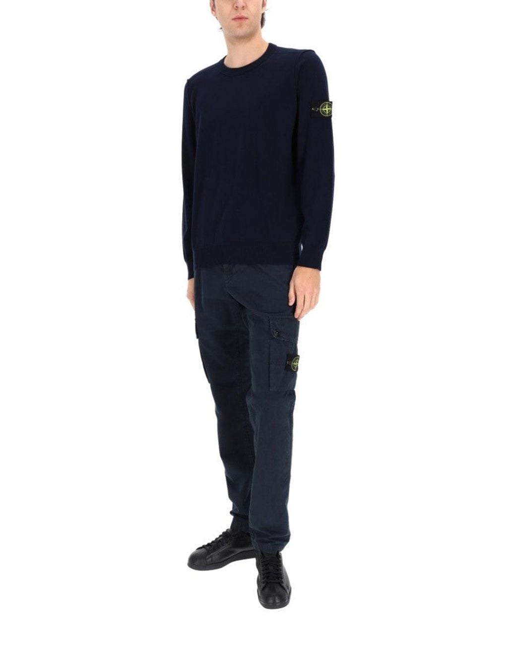 Stone Island Blue Slim Cargo Pants for men