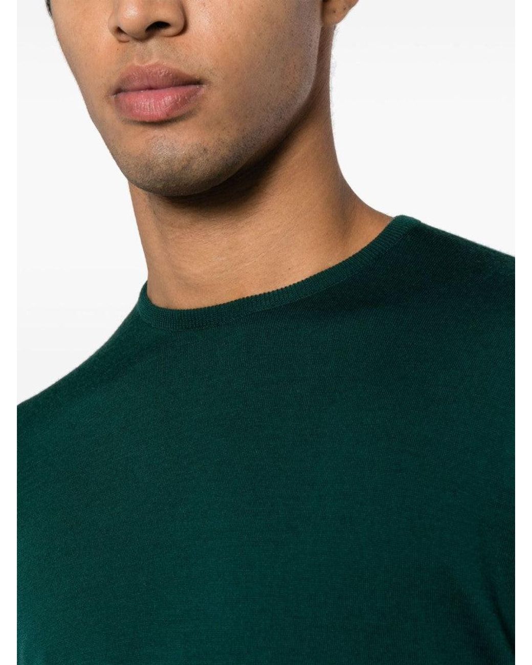John Smedley Green Dark Wool Jumper for men