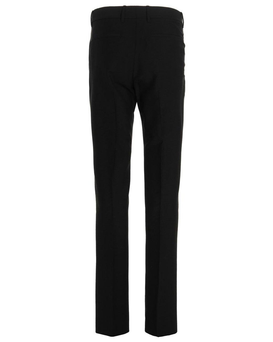 Givenchy Black Flat Front Pants for men