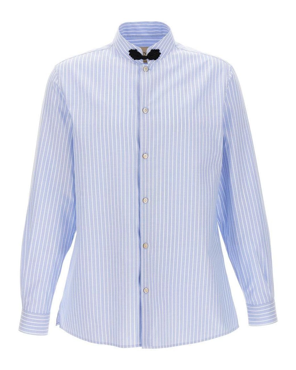 Valentino Blue Light Striped Shirt for men