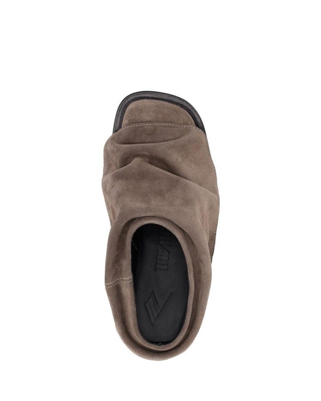 The Attico Brown Taupe Suede Mules