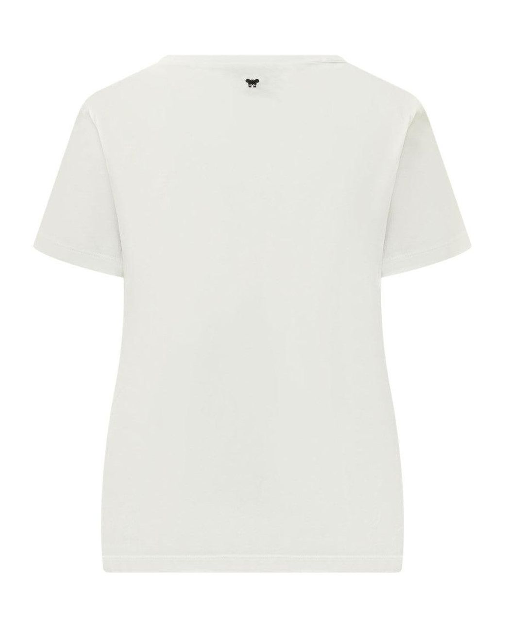 Weekend by Maxmara White Geometric Embroidered T-Shirt