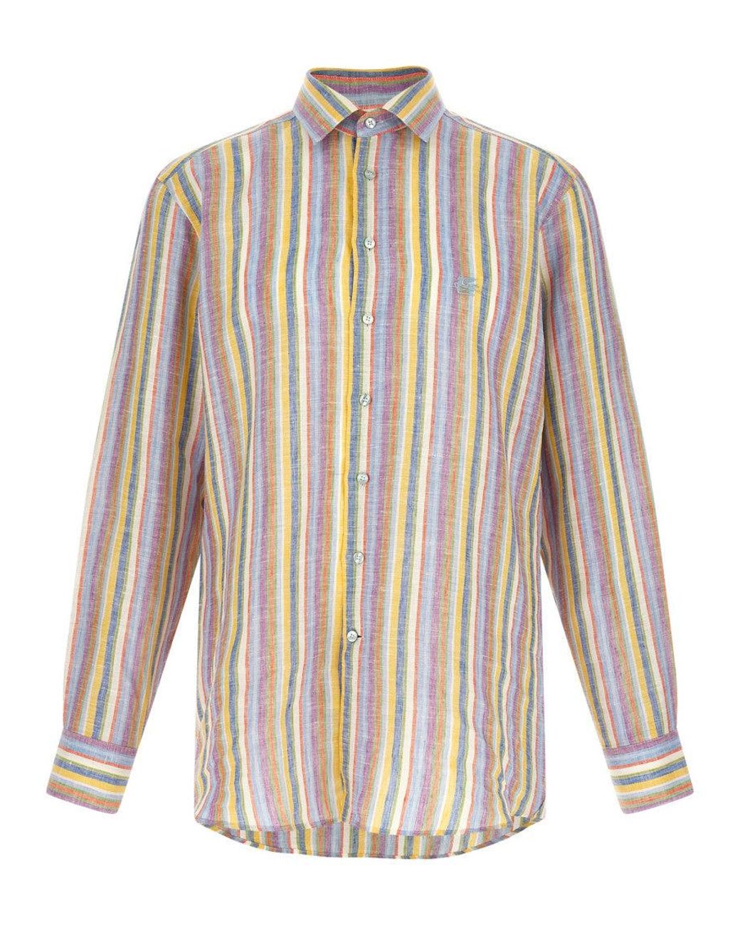 Etro White Striped Linen Shirt for men