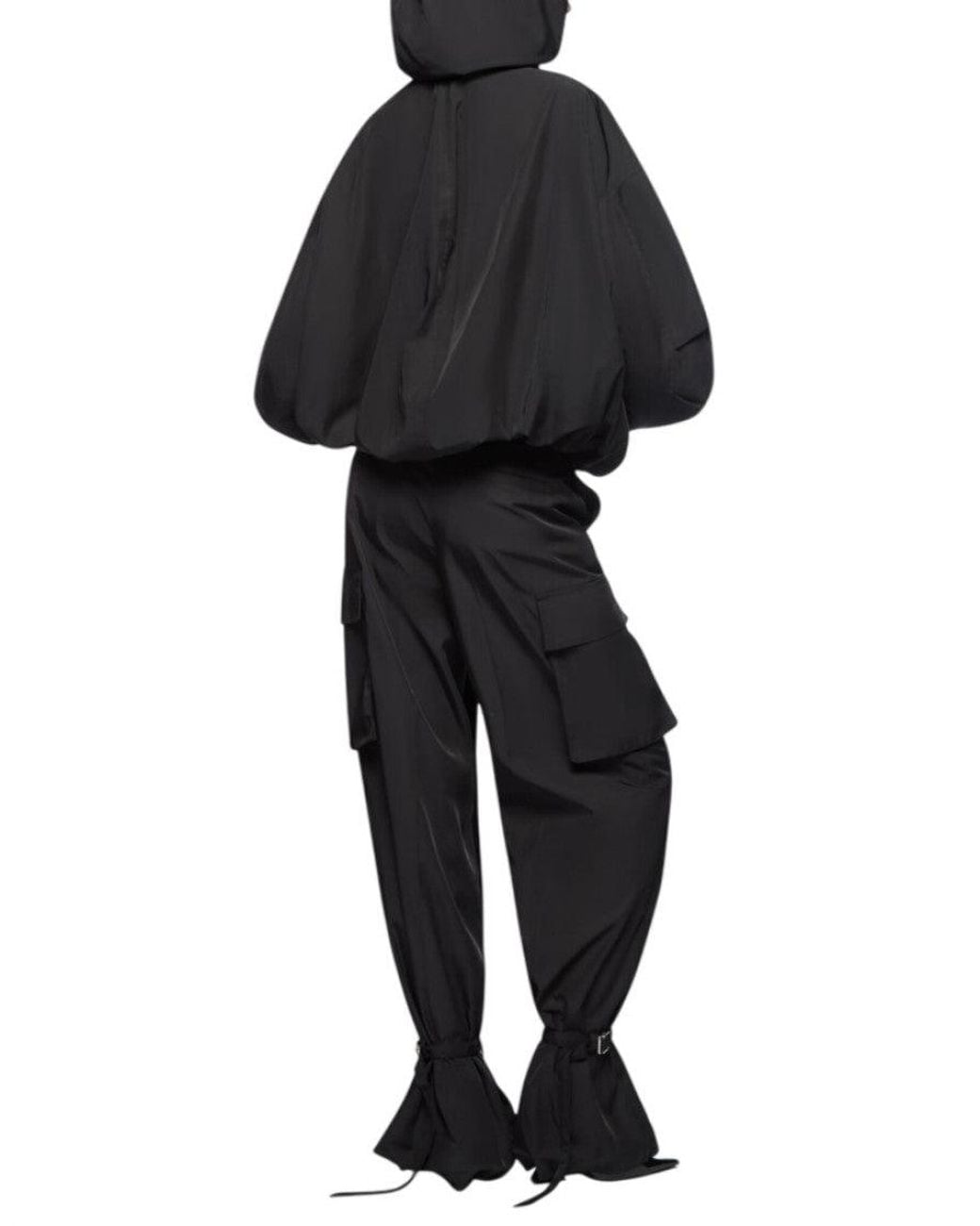 The Attico Black Solid Hood Jacket