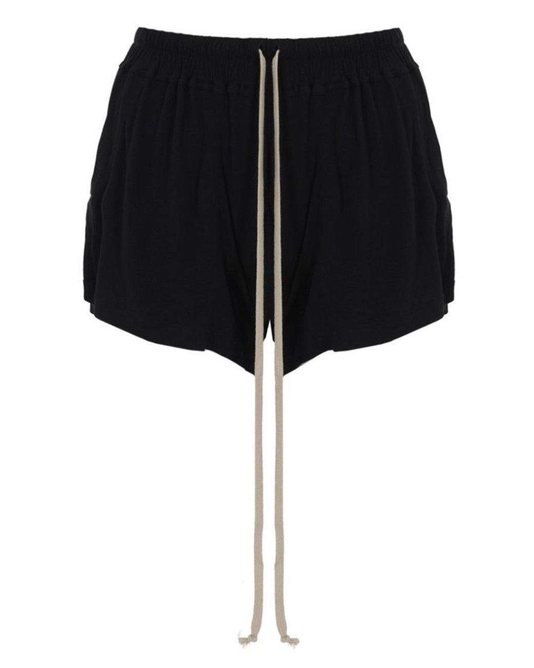 Rick Owens Black Drawstring Shorts