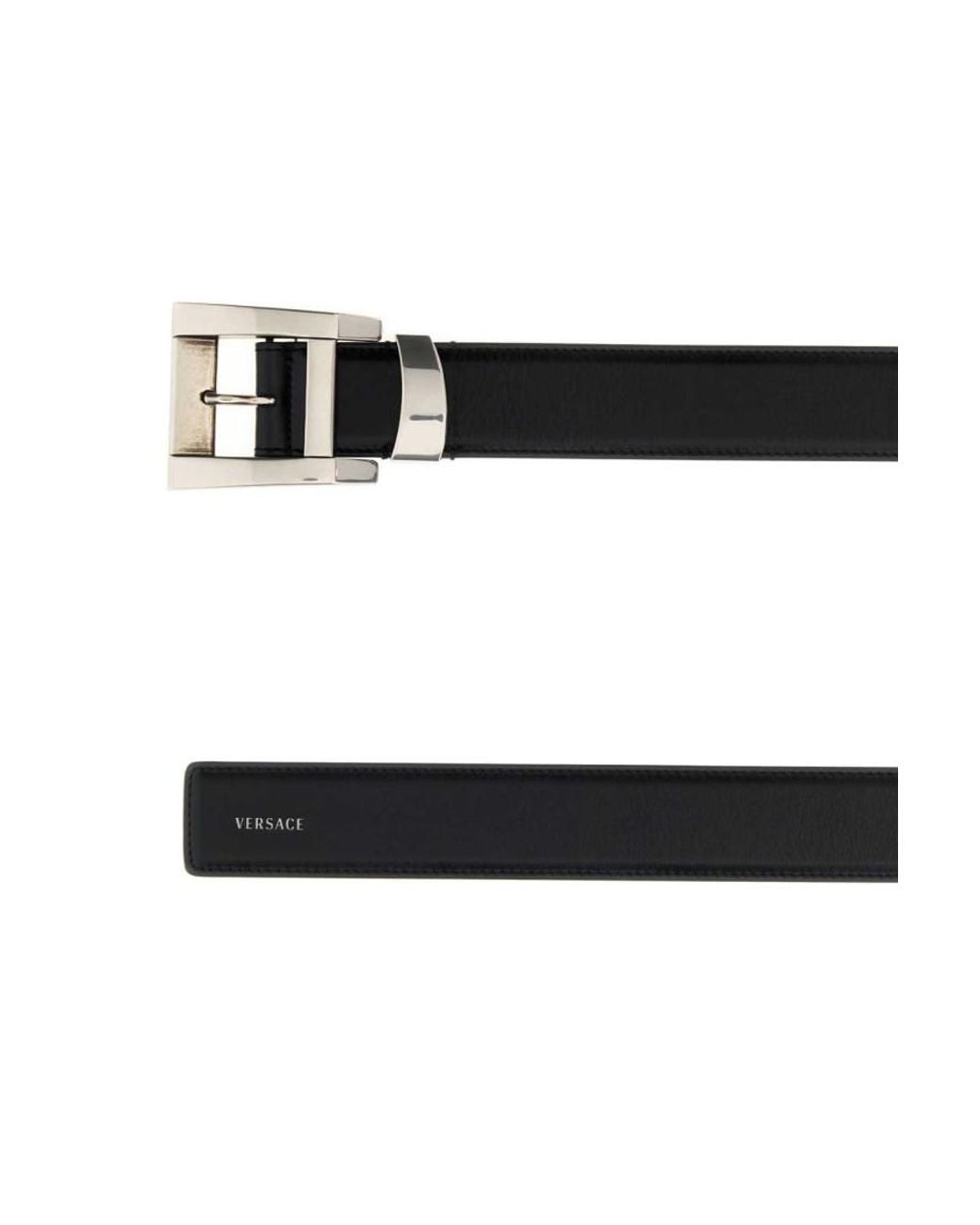 Versace Black Logo Buckle Belt for men