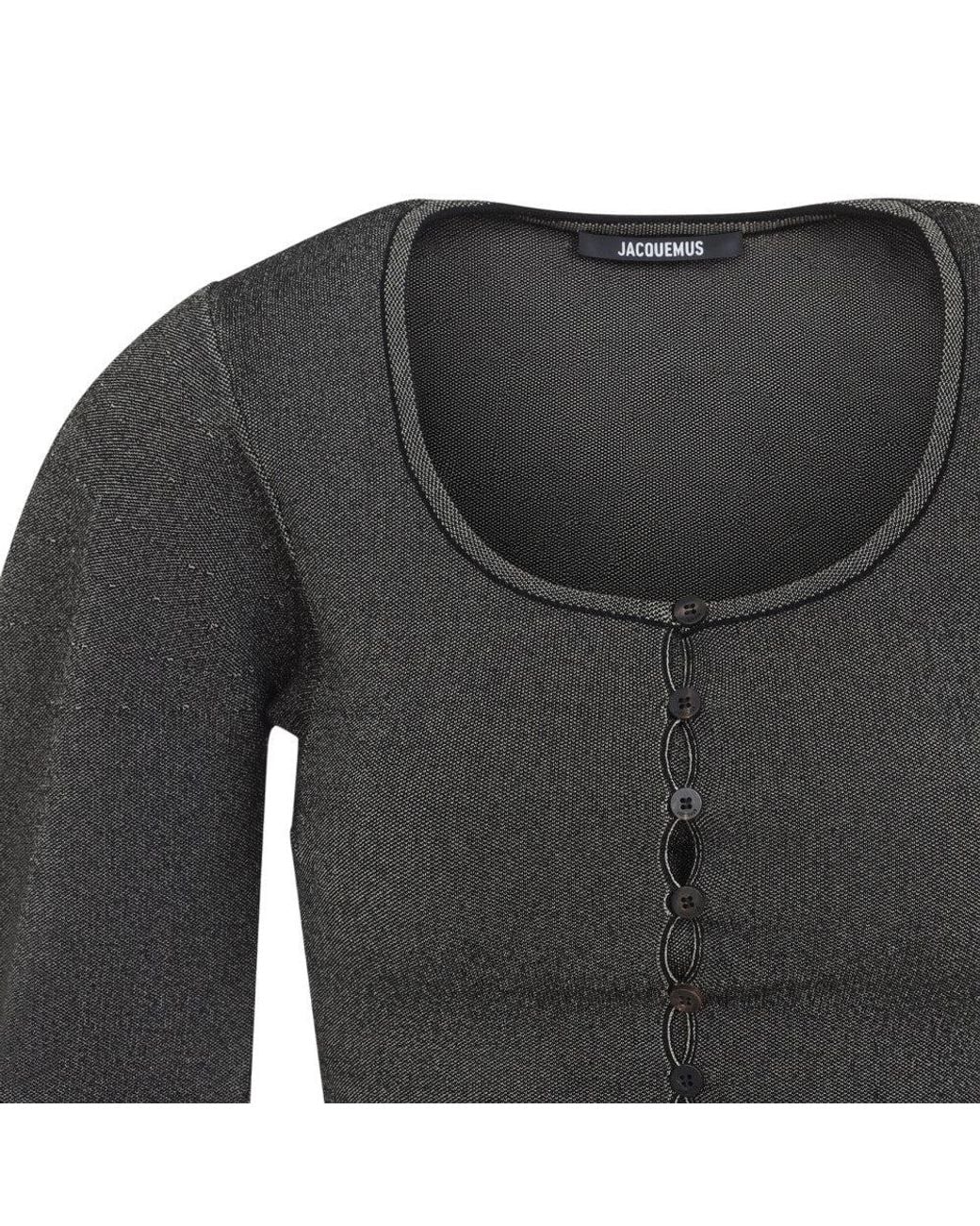 Jacquemus Black Dark Solid Scoop Neck Cardigan