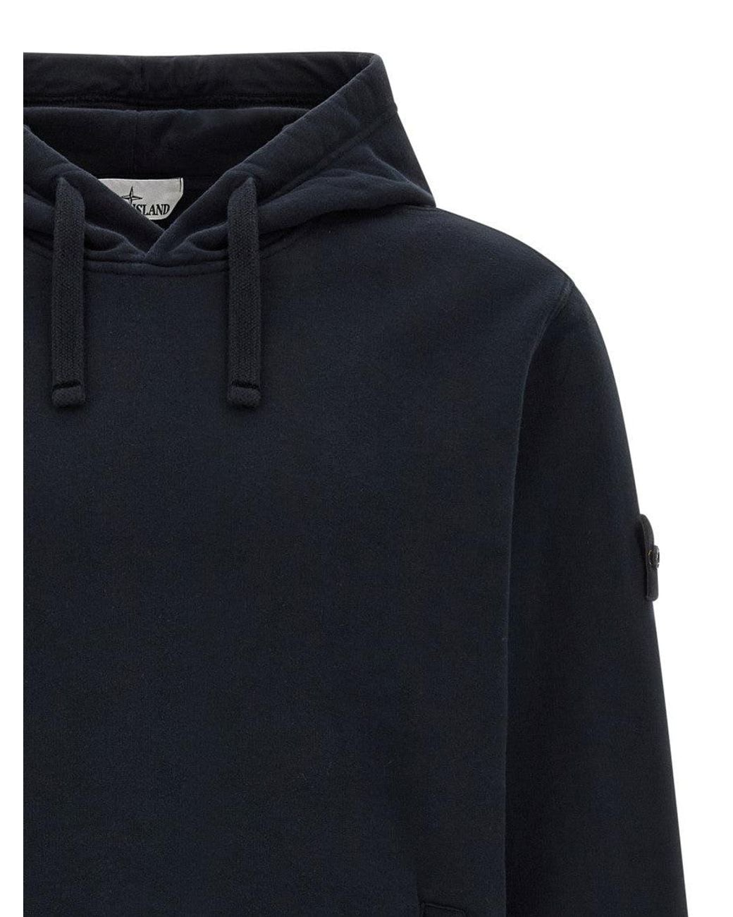 Stone Island Blue Regular Solid Hoodie for men