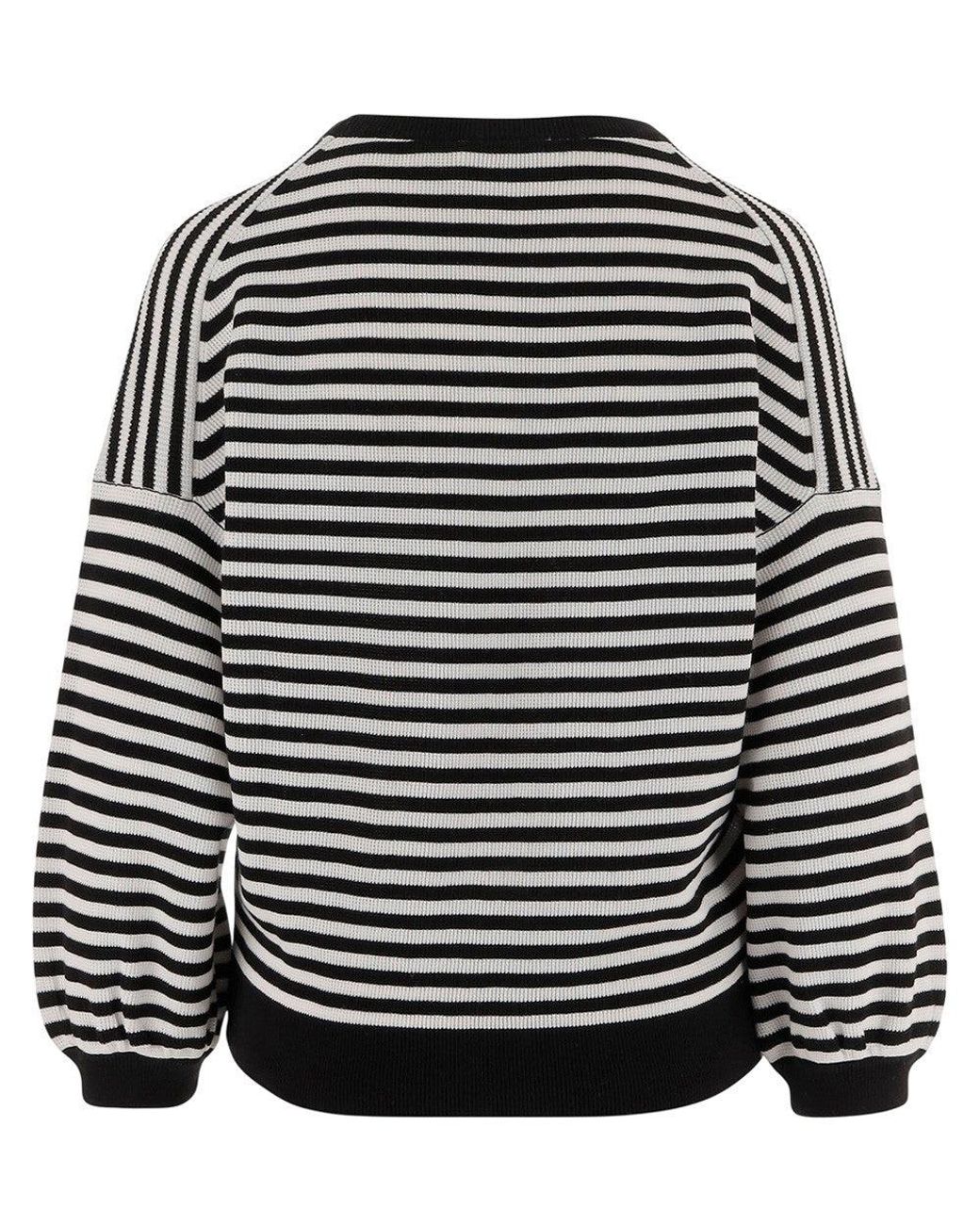 Bruno Manetti Black Stripes Round Neck Sweater