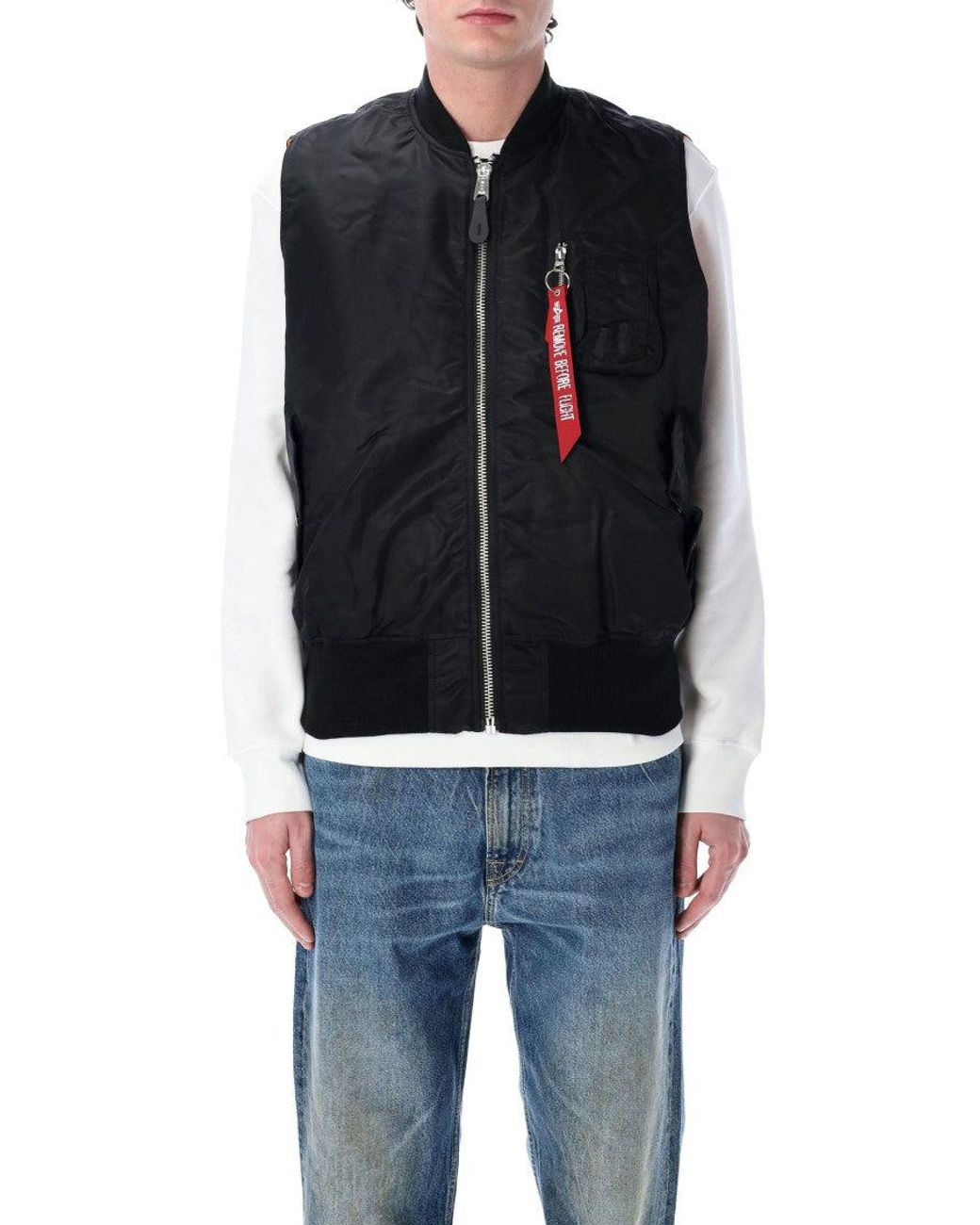Alpha Industries Blue Nylon Vest for men