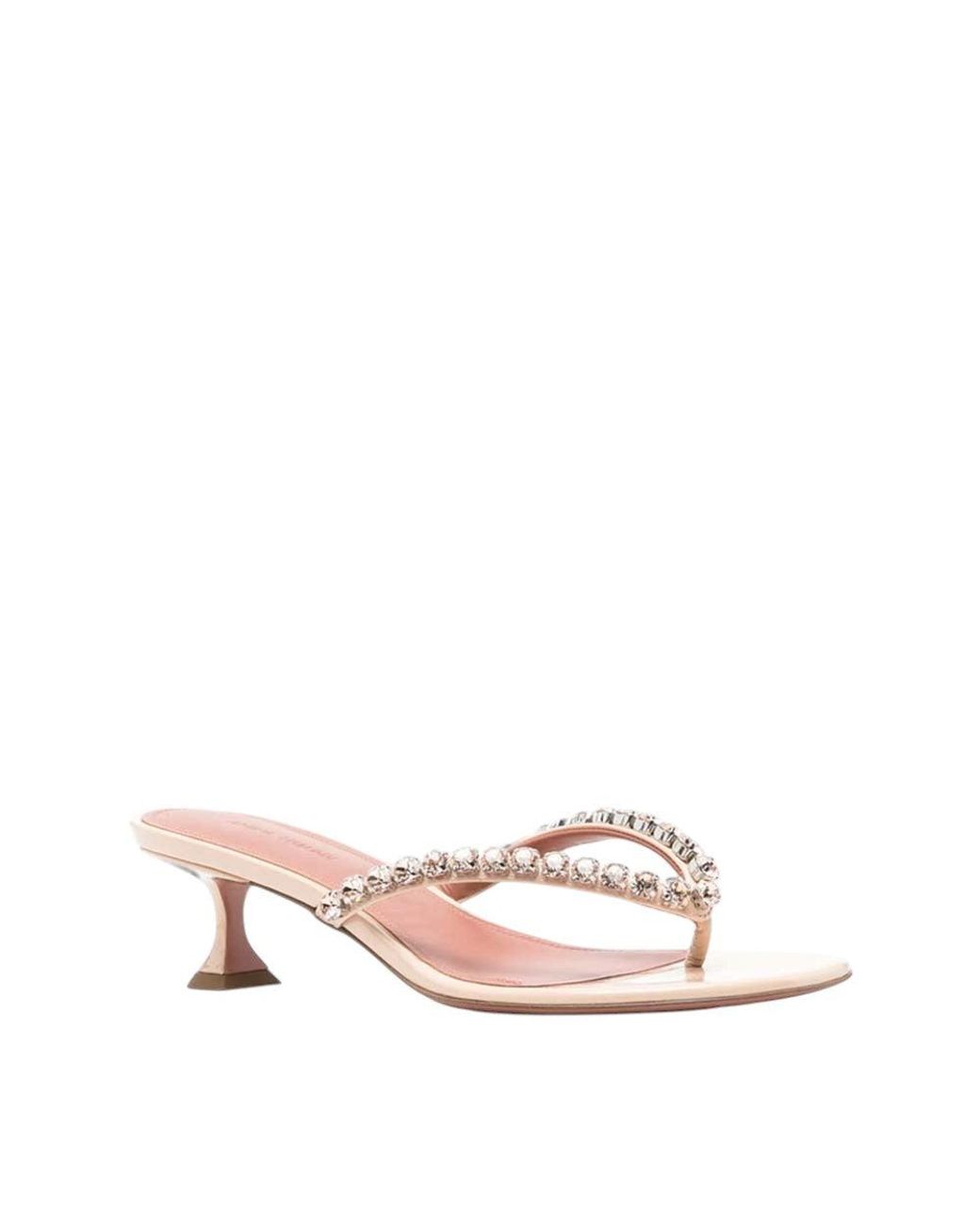 AMINA MUADDI Natural Embellished Gigi Heels
