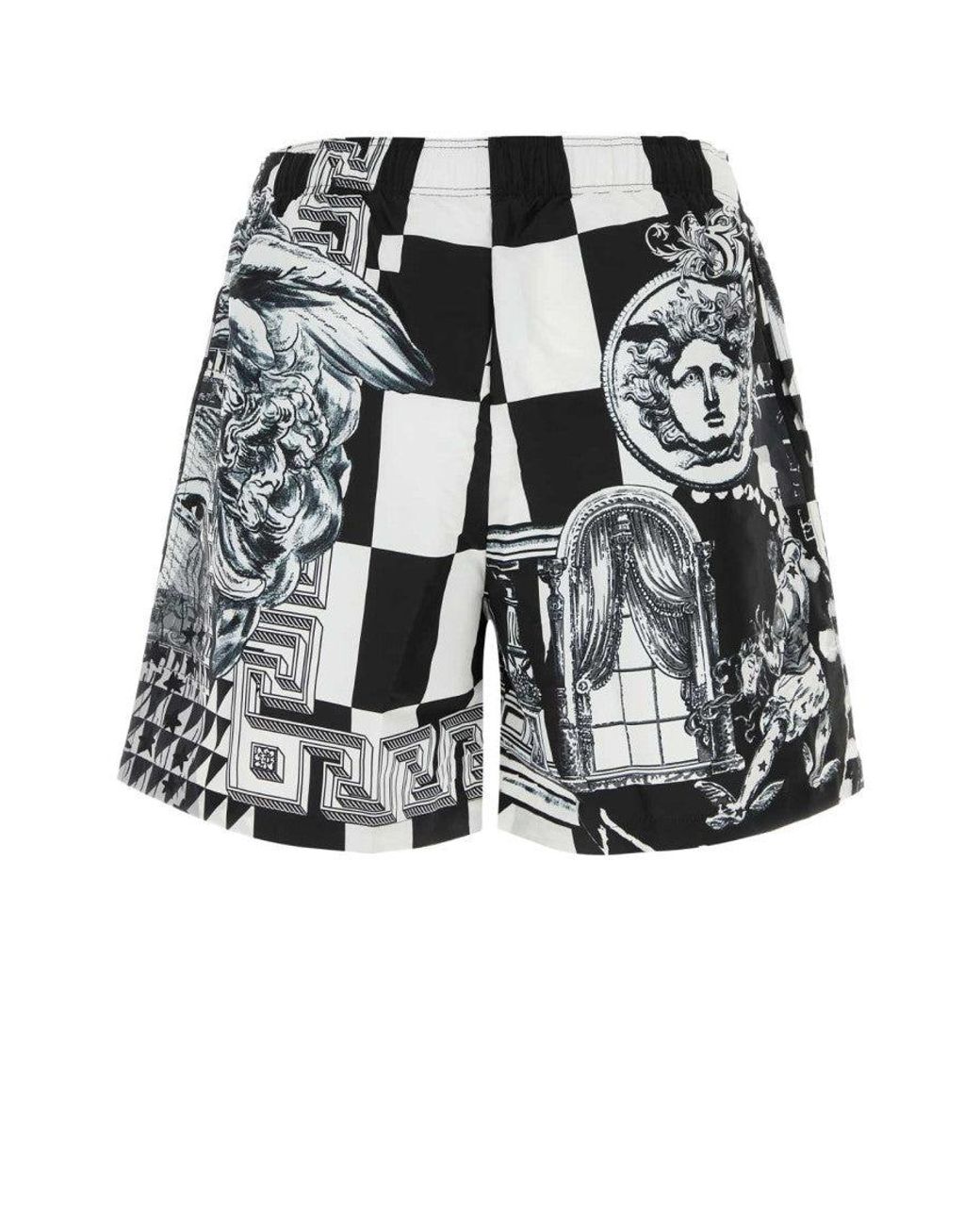 Versace Black Polyester Swim Shorts for men