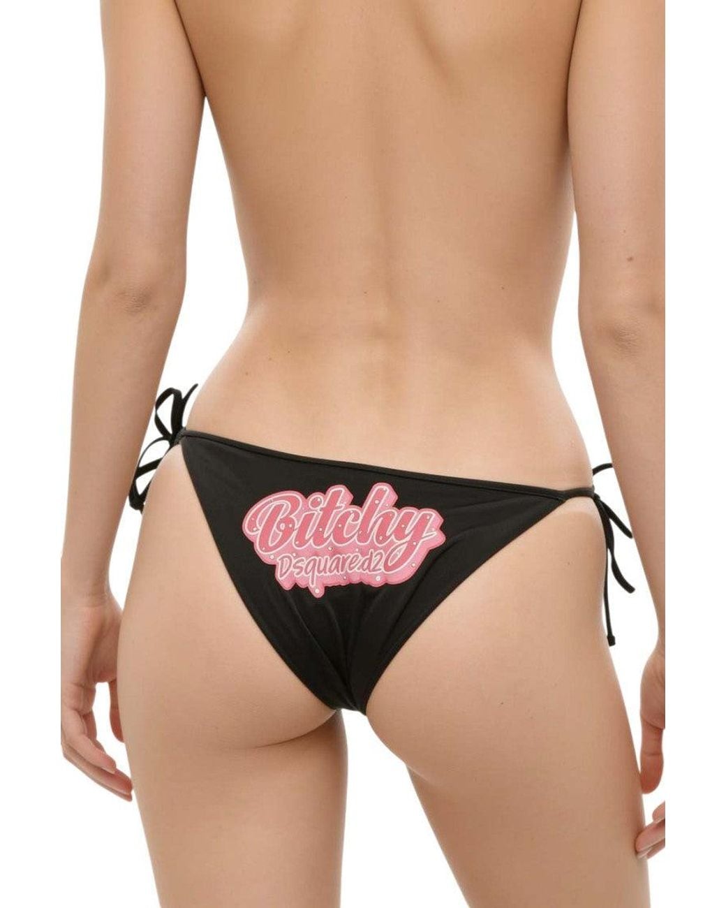 DSquared² Black Bikini Bottom Swimwear